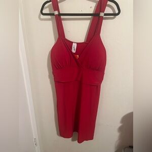 Chic Red Sleeveless Dress‎